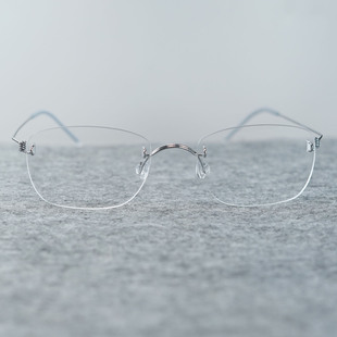 梁家辉同款林德297纯钛丝无框文艺复古近视眼镜架超轻