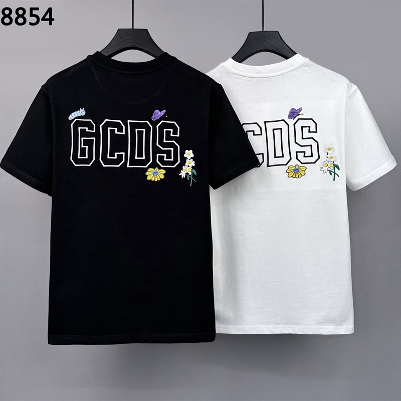 8854微阔宽松新款gcds刺绣字母春夏短袖T恤男装上衣圆领男T恤打底