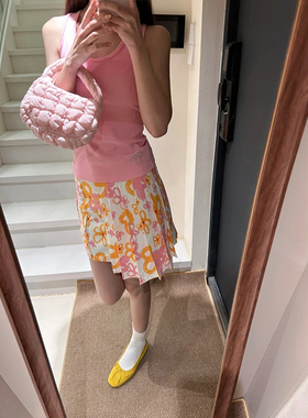 美式辣妹不规则百褶半身裙女夏季新款设计感高腰显瘦百搭碎花短裙