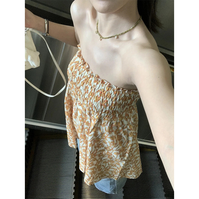 AmberCore/韩国小众碎花半身裙松紧高腰显瘦A字裙两穿伞裙连衣裙