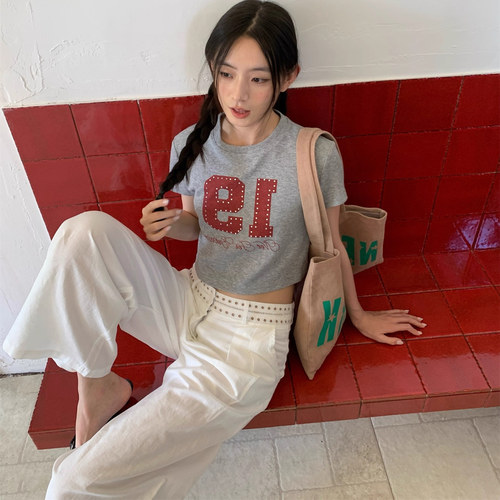 Sleep at11老钱风夏日重工镂空白色棉麻裤女款夏显瘦拼接薄休闲裤