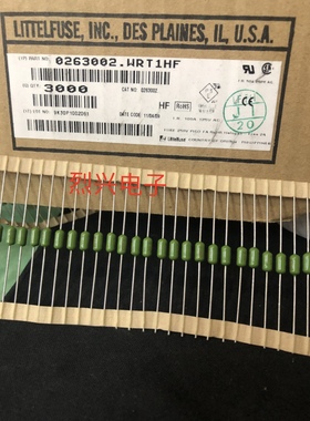 原装进口力特电阻式保险丝LITTELFUSE 0263002 LF2A/250V 绿色