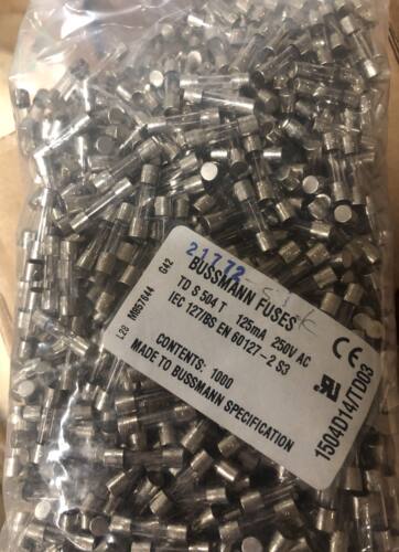 1000只价美国Bussmann TDS504 银丝T125MA保险丝管 125MA250V5X20