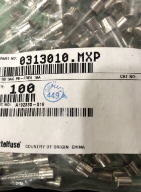 6*32 美国力特玻璃保险丝管0313010 313 T10A 32V 慢熔断延时型