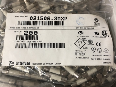 力特陶瓷保险丝管021506.3MXPT6.3AH250VP 5*20 6.3A/8A/10A 250V