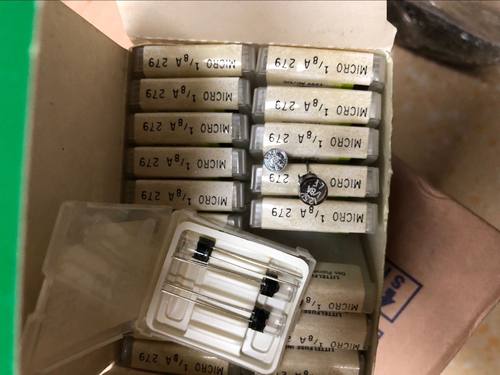 力特原装6X8 125v F125MA 速熔保险丝 279 系列 圆形透明1/8A