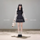 RICHINCHEESE 京都假日 韩系拼接波点结构百褶设计气质收腰连衣裙