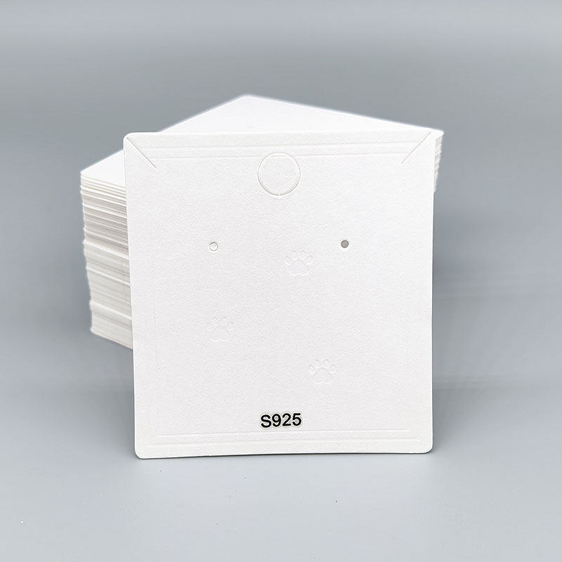 项链耳钉套装饰品包装卡片 韩版s925特种白卡纸板6*6.5cm 100个