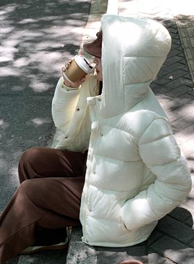 宽松学院风羽绒棉服外套
