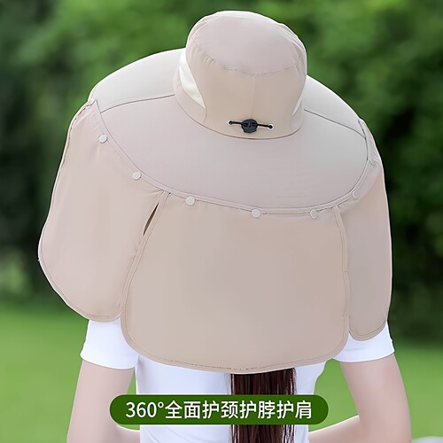 夏季钓鱼防晒护颈透气渔夫帽子女