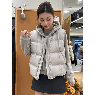 巨好看韩系羽绒马甲女卫衣套装2025年秋冬款新款宽松百搭休闲外套