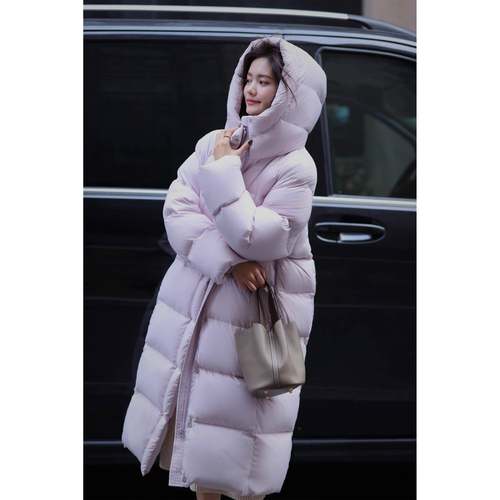 极寒鹅绒服2025新款340g高充绒量加厚95白鹅绒连帽长款羽绒服女冬