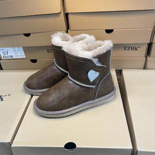 防水加厚雪地棉靴女羊皮毛一体2025新款东北棉鞋真皮真毛保暖靴子