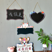 迷你小黑板家用挂墙店铺门口悬挂式 留言板移动创意奶茶店广告挂牌