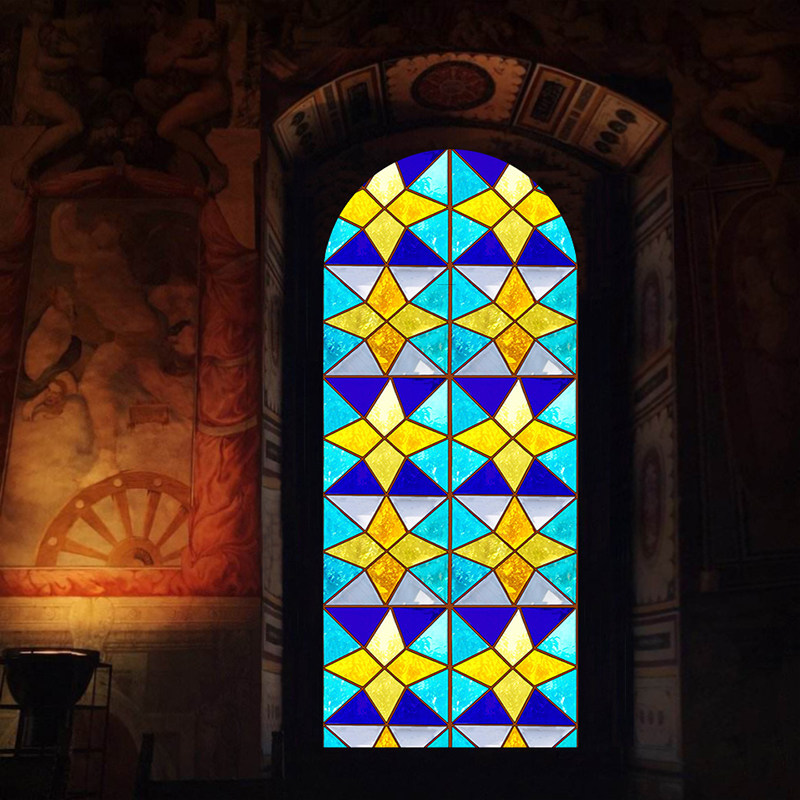 欧式彩色玻璃贴纸窗纸贴膜透光不透明美式窗户窗花卫生间遮光防窥