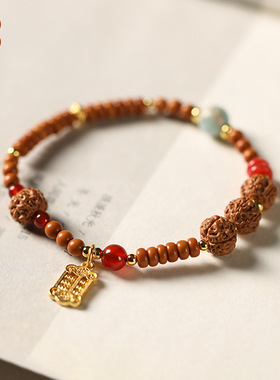 龙年橄榄核上岸小金刚吉祥如意算盘手链考公研逢考必过森系手链