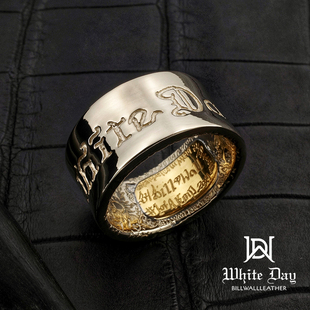 【定制款】银饰BWL WD限定18K特殊金色 铺钻戒指 欧美手工满涂鸦