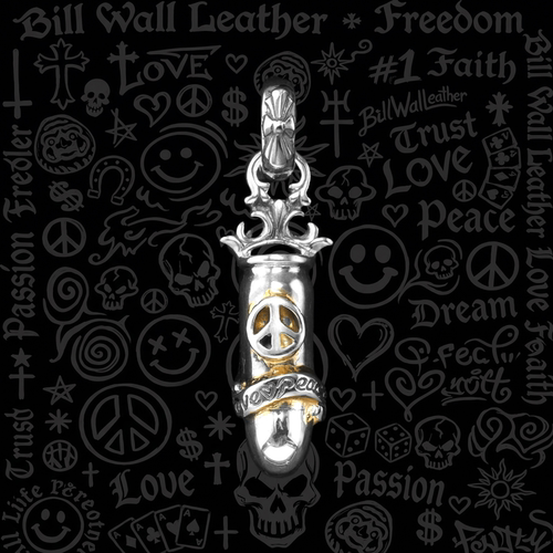 【现货】银饰BWL官方正品 鎏金银反战大号子弹吊坠 PN1026/C