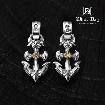 【现货】BWL官方正品 鎏金芒星宝石大号船锚吊坠项链 PN891/C