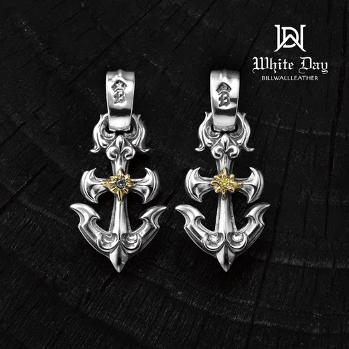 【现货】BWL官方正品 鎏金芒星宝石大号船锚吊坠项链 PN891/C