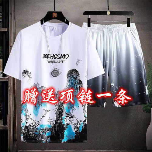 休闲清爽新款2件短袖t恤夏季男士