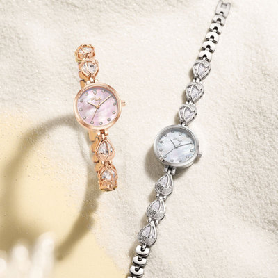 FILA斐乐贝母面轻奢女表小众设计感雕刻莲花表带手表生日礼物6703