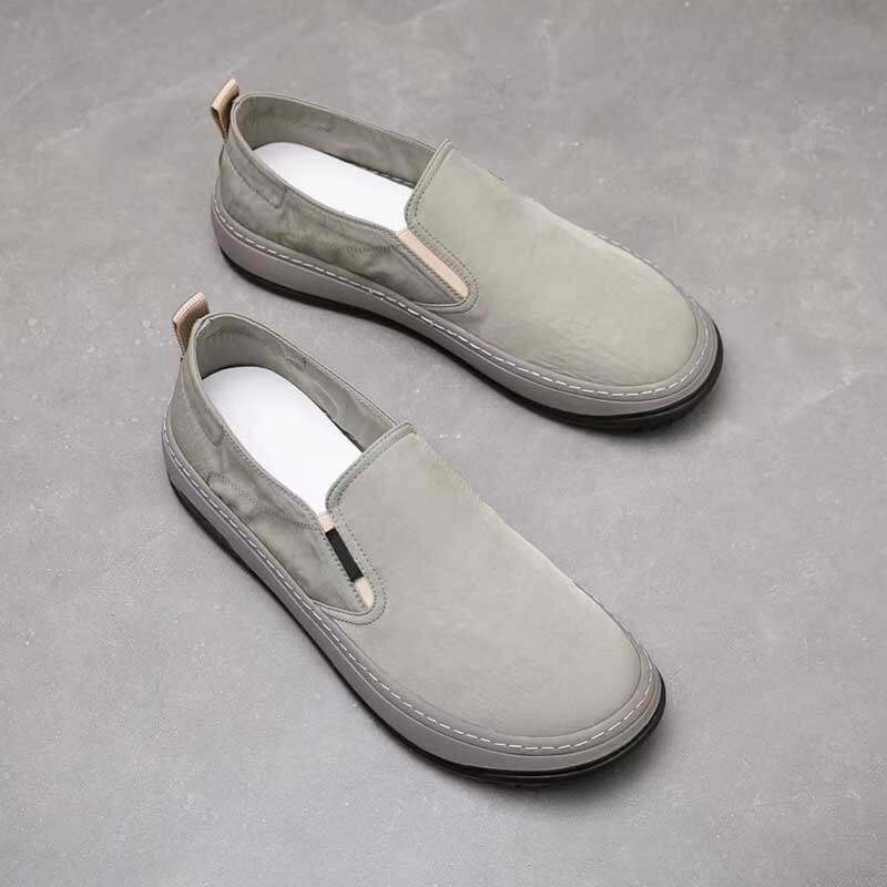 冰丝布鞋男夏季透气薄款懒人一脚蹬无鞋带轻便老北京爸爸帆布休闲