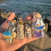 小海螺贝壳海星玻璃沙组合天然标本手工diy装 许愿瓶装 饰摆件 包邮