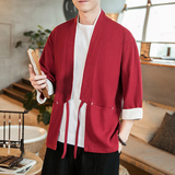 咖啡厅夏装风男士纯色翻边撞色开衫T恤红色A032/1820/特P40，男装衬衫，电商A032