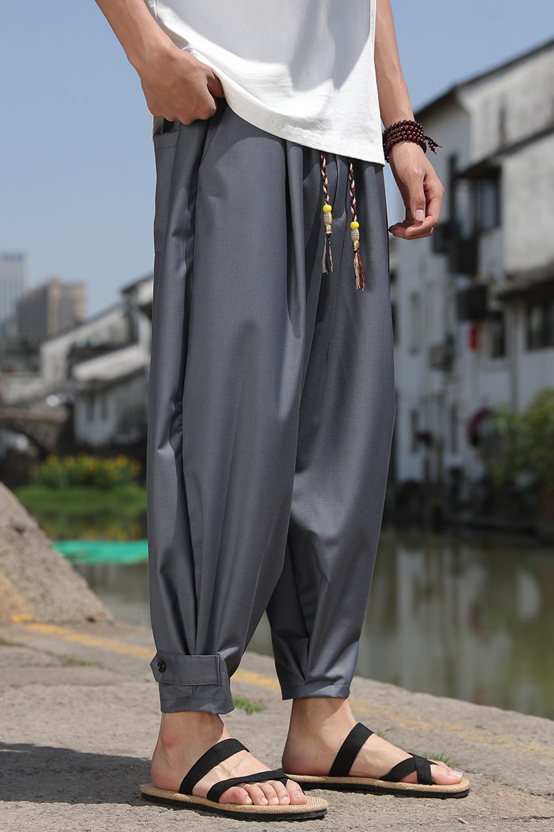 西兴桥边灰色2024新款风男士大码休闲九分裤薄A032/K2305/55,男装休闲裤,电商A032