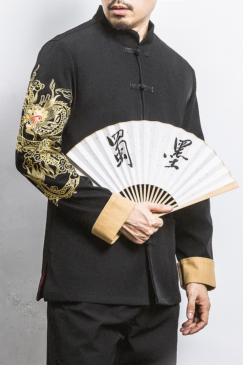 白墙风春装金龙刺绣翻袖夹克外套A032/1601/100控128,男装夹克,电商A032