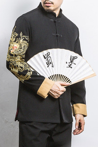 白墙 风春装金龙刺绣翻袖夹克外套 A032/1601/100控128图片