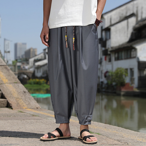 西兴桥边灰色 2024新款风男士大码休闲九分裤薄A032/K2305/55图片