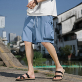 西兴桥边天蓝2024新款大码五分运动休闲沙滩裤男A032/DK2301/35，男装休闲裤，电商A032