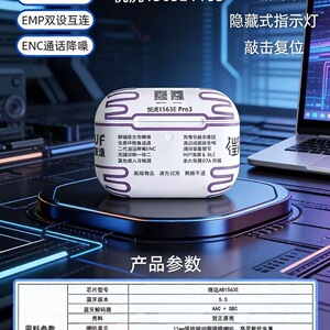 【悦虎金腔pro3】UF制造华强北新八代洛达1563E降噪无线蓝牙耳机