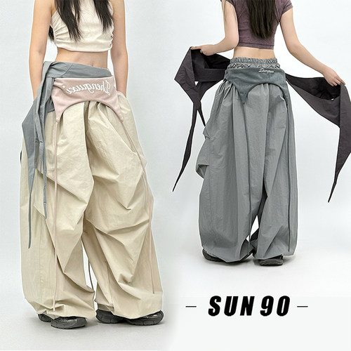 美式街舞辣妹baggy风穿搭伞兵裤