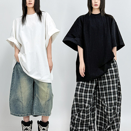 美式极简ins风超大廓形T恤女