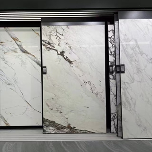 6别墅客厅轻奢沙发玄关影视墙 佛山哑面岩板电视背景墙1200x2400