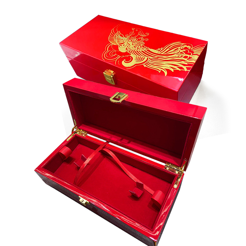 黄金凤钗首饰盒结婚五金盒嫁妆彩礼三金项链龙凤手镯盒订婚礼品盒