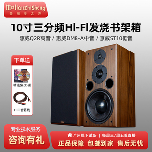 HIVI 1013发烧级HIFI音响高端家用10寸三分频书架音箱 惠威喇叭T