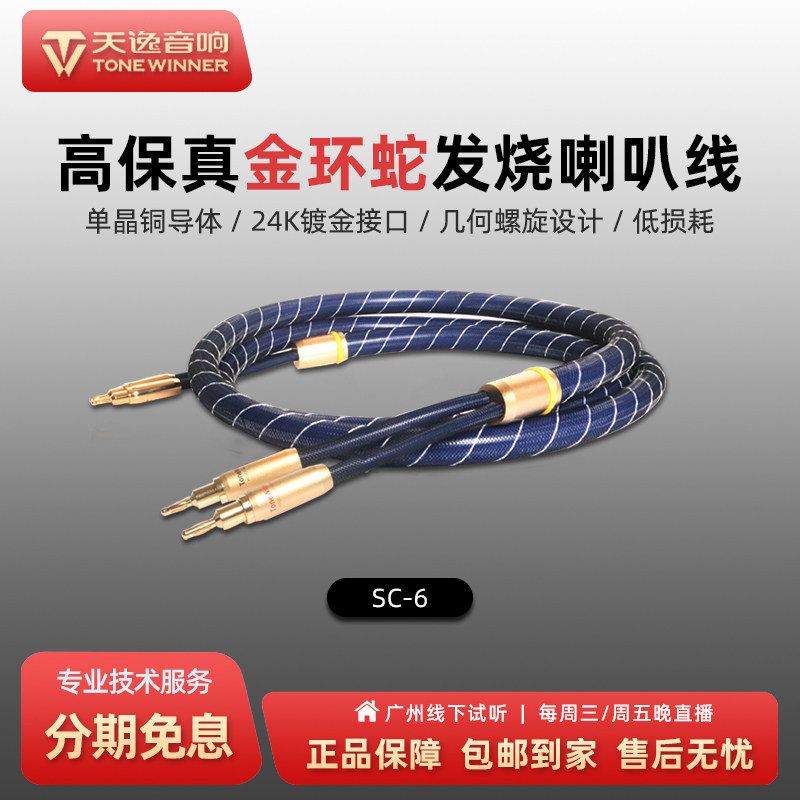 Winner/天逸 SC-6金/银环蛇音箱线镀金发烧无氧铜HIFi音响喇叭线 - 实物图