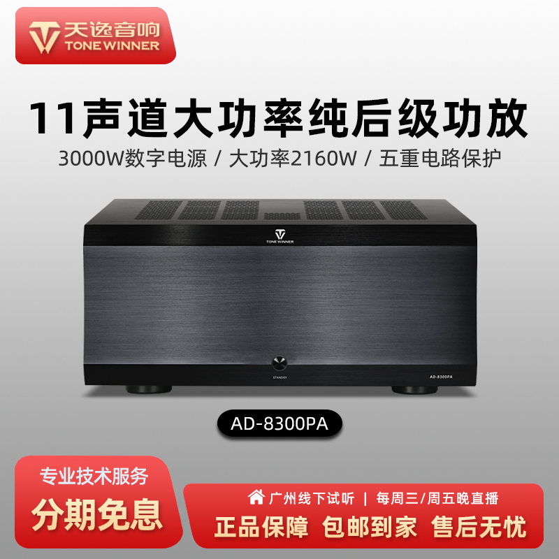 Winner/天逸AD-8300PA家用高端大功率11声道AV家庭影院纯后级功放