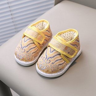 宝宝汉服鞋男冬季棉鞋中式古风周岁鞋子男宝宝1-3岁儿童手工棉鞋