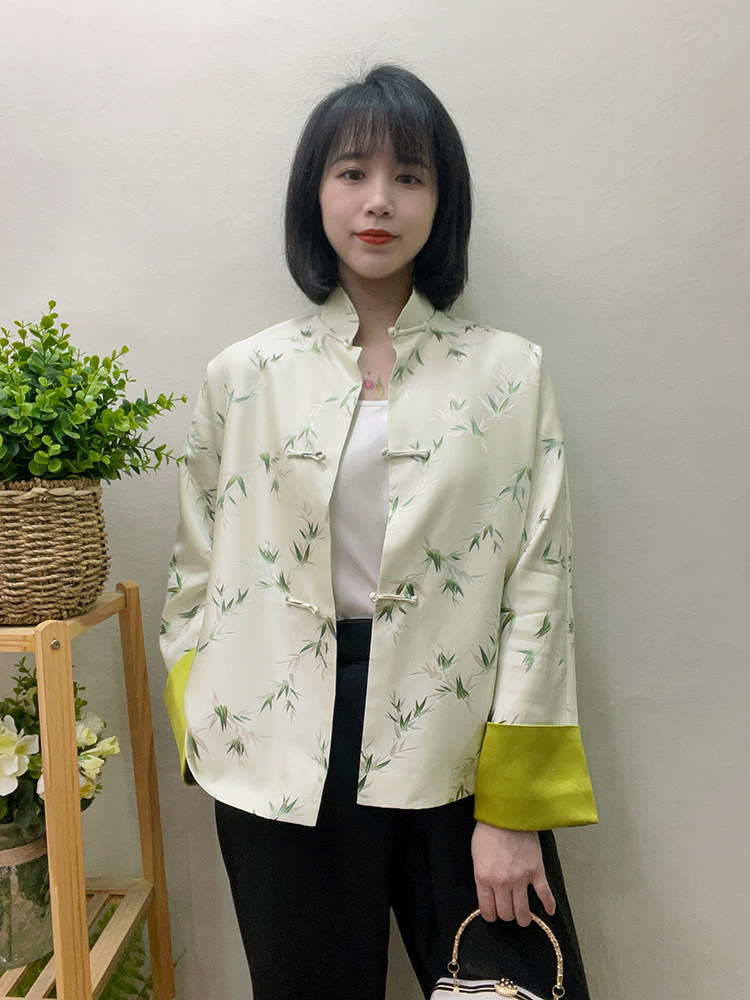 2023新款真丝桑蚕丝唐装汉服上衣