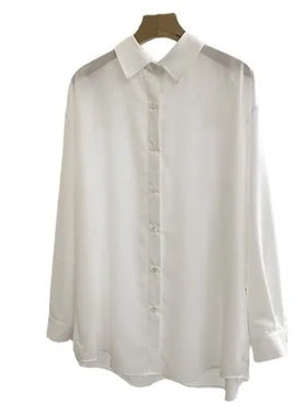 春季通勤气质长袖女衬衫纯色韩版天丝新款Q192开衫设计师款