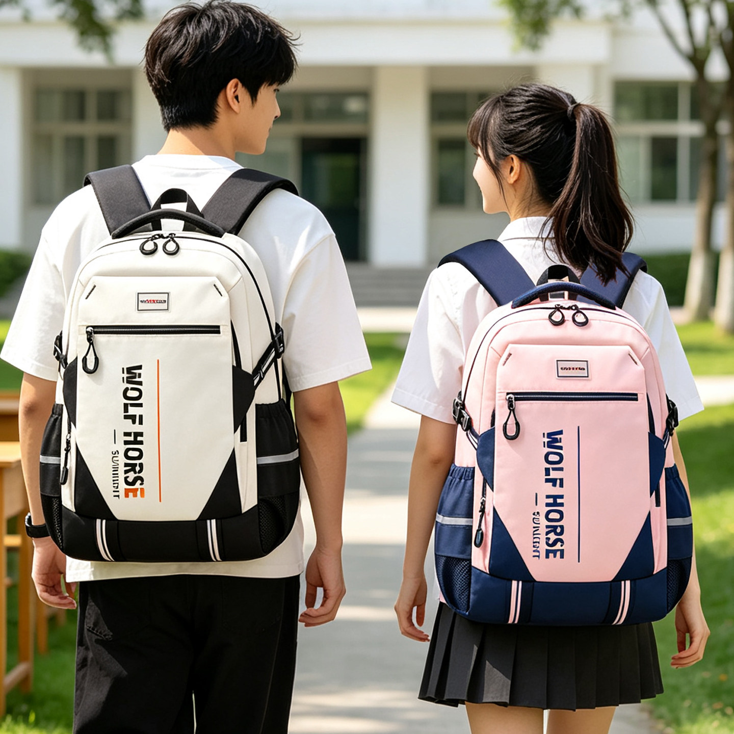 初中学生书包大容量护脊减负背包