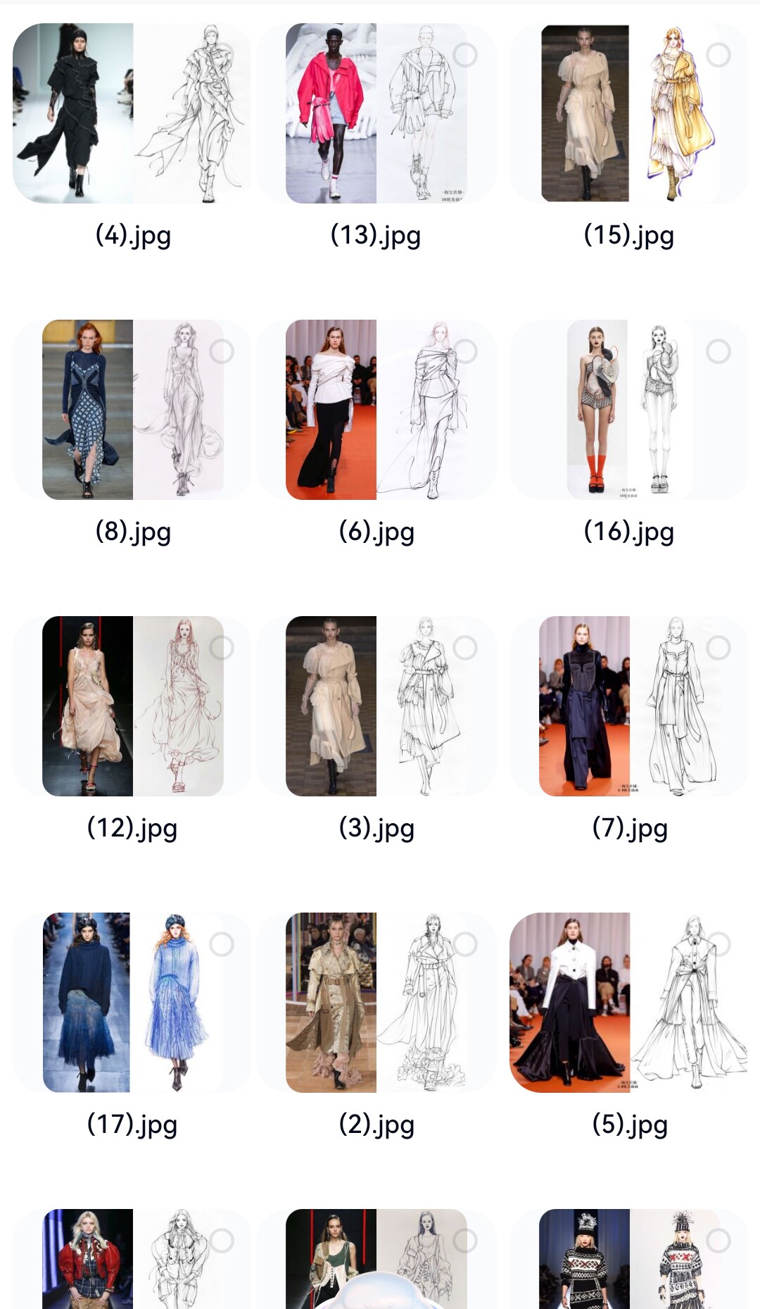 服装手绘线稿+上色 服装设计绘画技巧素材资料款式图手稿效果图