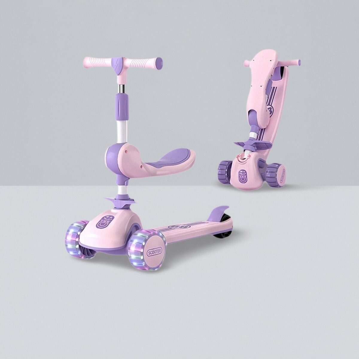 滑板车三合一儿童溜溜1一3男女孩6一12岁可坐可骑宝宝踏板滑滑车