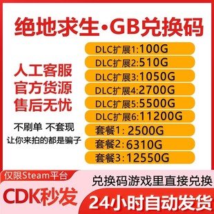 PUBGG币CDK绝地求生G币兑换码 游戏币端游吃鸡金币皮肤点券gb充值