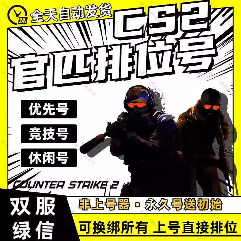 CS2账号 官匹优先/非优先号 优先/竞技排位号 双服绿信 Steam账户